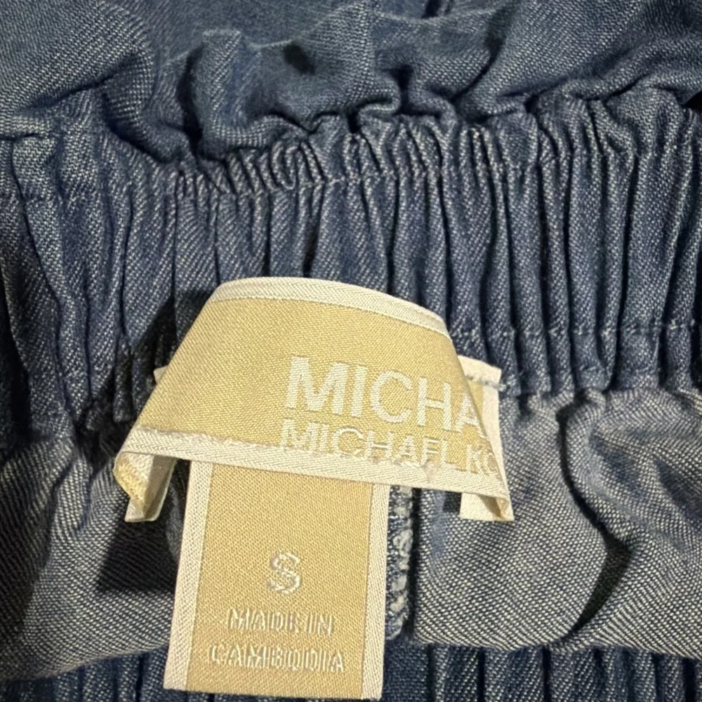 Michael Michael‎ Kors Women Pull On Pants Wide Legs Size Small Lt Cadet Wash NWT